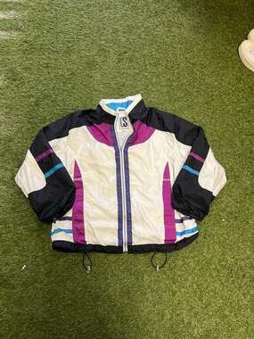Vintage 90s CS Signature Colorblock Windbreaker Jacket Women's Size Large